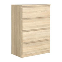 KOMMODE NUDO 70/102/39cm mit 4 Schubladen Türen Sonoma Eiche - Sonoma Eiche, Holzwerkstoff (70/102/39cm) - MASSENO