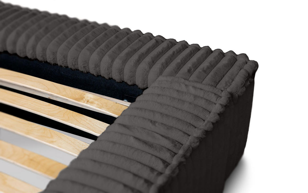 POLSTERBETT Doppelbett Burren 180x200 cm Dunkelgrau - Anthrazit, Textil (180/200cm) - Meblito