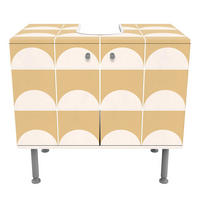 WASCHBECKENUNTERSCHRANK Fliesen mit Halbkreisen Gelb 60/55/35 cm - Gelb, Holzwerkstoff (60/55/35cm) - Bilderwelten