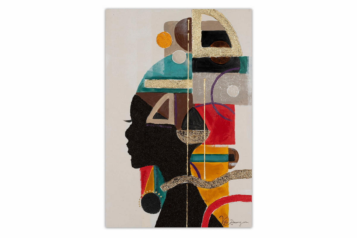 ACRYLBILD HANDGEMALT 50/75 cm - Beige/Multicolor, Holz/Textil (1/75cm) - KUNSTLOFT