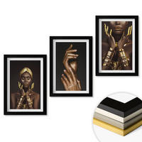 WANDBILDER 3er-Set - 20x30 cm Schwarzer Rahmen - Porträts afrikanischer Frauen - Schwarz, Kunststoff (20/30cm) - ArtPrintCave