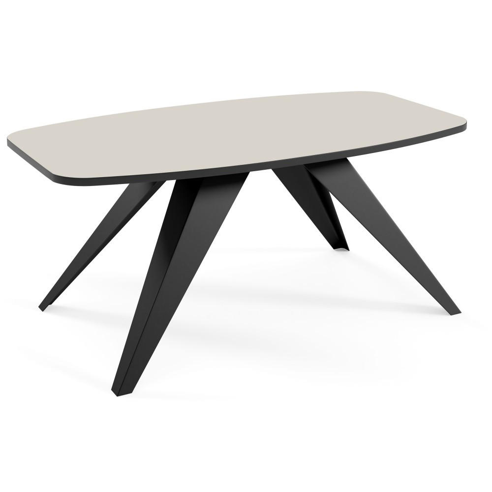 COUCHTISCH Lino, Kaffeetisch mit abgerundeten Kanten, Schwarz+Kaschmir - Kaschmir/Schwarz, Metall (120/60/48cm) - Beautysofa