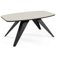 COUCHTISCH Lino, Kaffeetisch mit abgerundeten Kanten, Schwarz+Kaschmir - Kaschmir/Schwarz, Metall (120/60/48cm) - Beautysofa