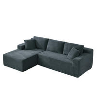 ECKSOFA DE-34926 L-Form mit Chaise links Dunkelgrau - Dunkelgrau, Textil (163/252.5cm) - ComfortXL