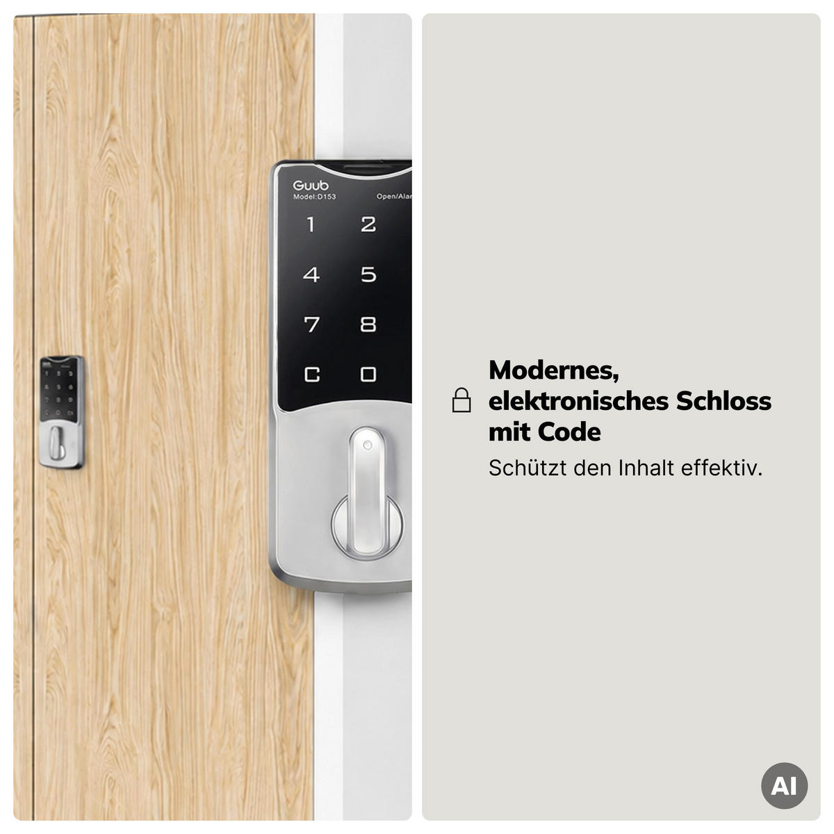 BÜROSCHRANK DANIEL mit Zahlenschloss 185x90x40 cm - Weiß/Sonoma Eiche, Metall (90/185/40cm) - Jan Nowak