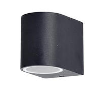 LED AUSSEN-WANDLEUCHTE ALU Schwarz - Schwarz, Glas (7/8/9.4cm)