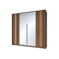DREHTÜRENSCHRANK mit Spiegel Resta, 223 cm, 4 Türen, Eiche Dunin - Eichefarben, Holz (223/210/60cm) - Emporius