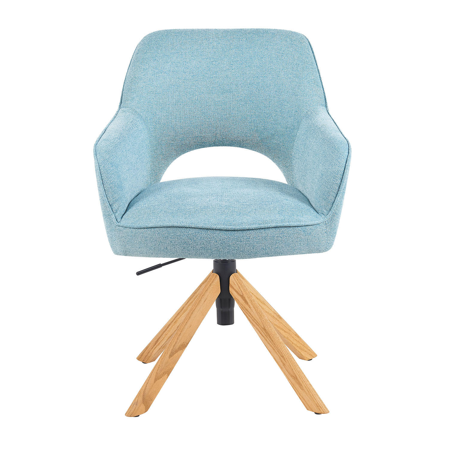BÜROSTUHL Mika-Amia - Honigeiche/Hellblau, Eichenholz/Holz (60/88/65cm) - DUBI Möbel