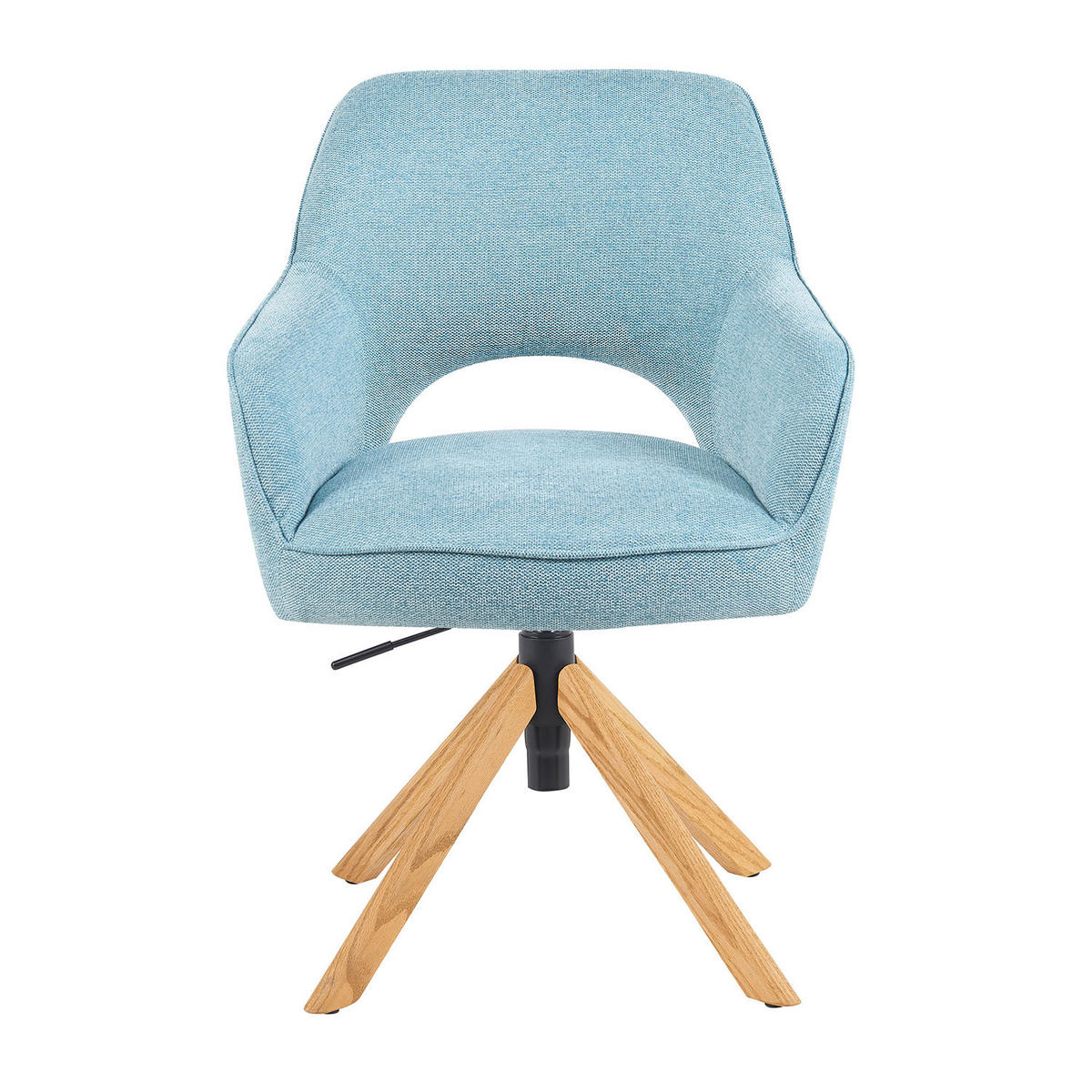 BÜROSTUHL Mika-Amia - Honigeiche/Hellblau, Eichenholz/Holz (60/88/65cm) - DUBI Möbel
