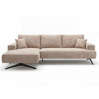 ECKSOFA Leto Beige Links - Beige/Schwarz, Holz/Textil (260/165cm) - Graingold