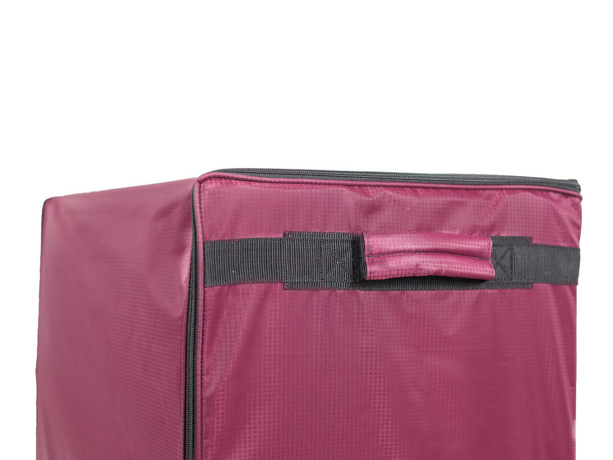 LAALU AUFBEWAHRUNGSBOX für Weihnachtsschmuck und Dekorationen mit Rädern und Schubladen, luxuriös, 120 Stück - Rot, Textil/Metall (0.01/1/0.01cm) - LAALU