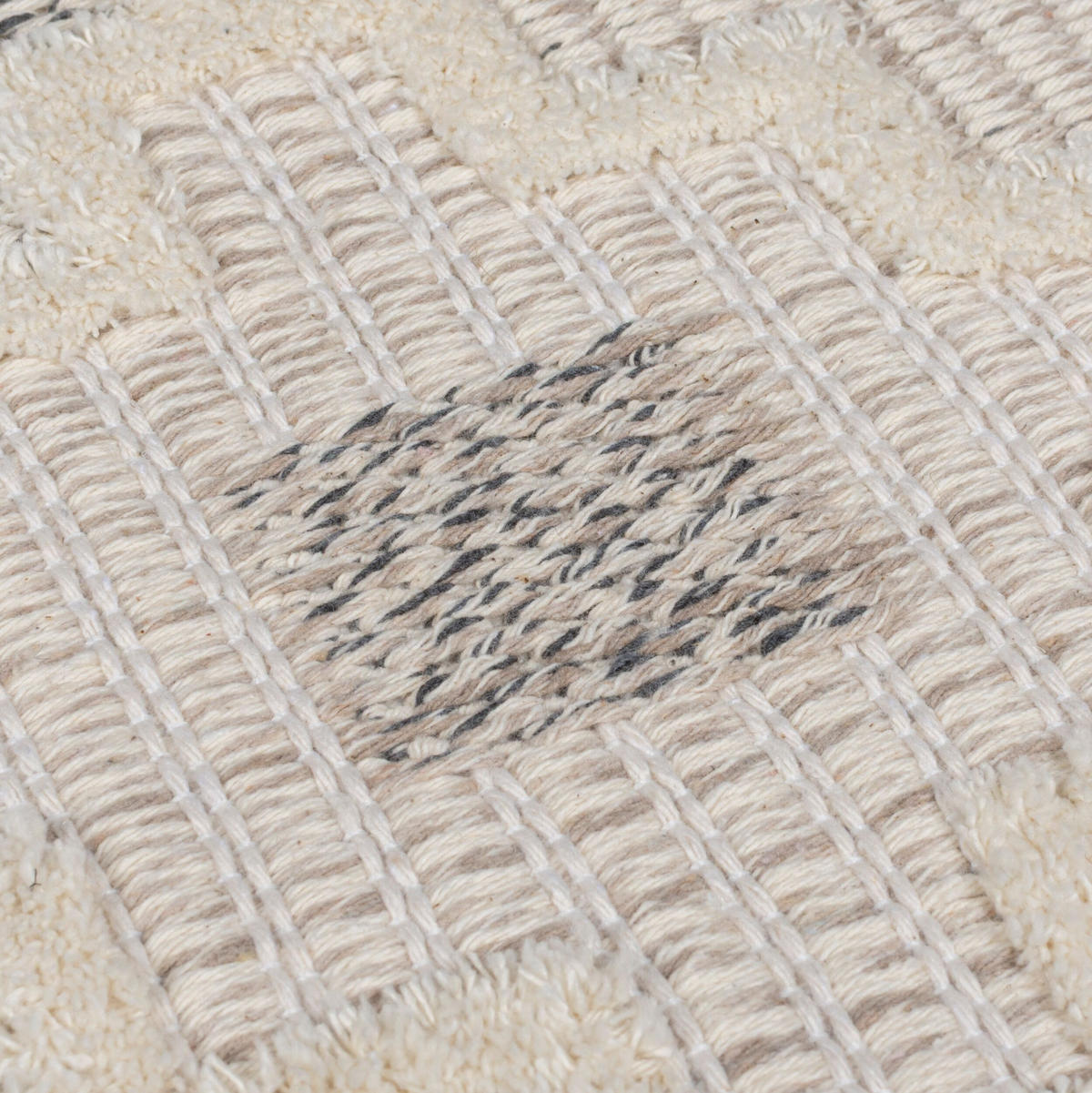 TEPPICH waschbar Kreuzornament Muster, Geometrisch, Küche schmutzabweisend Grau-Beige Rechteckig 116x170 - Grau, Textil (116/170cm) - KADIMA DESIGN