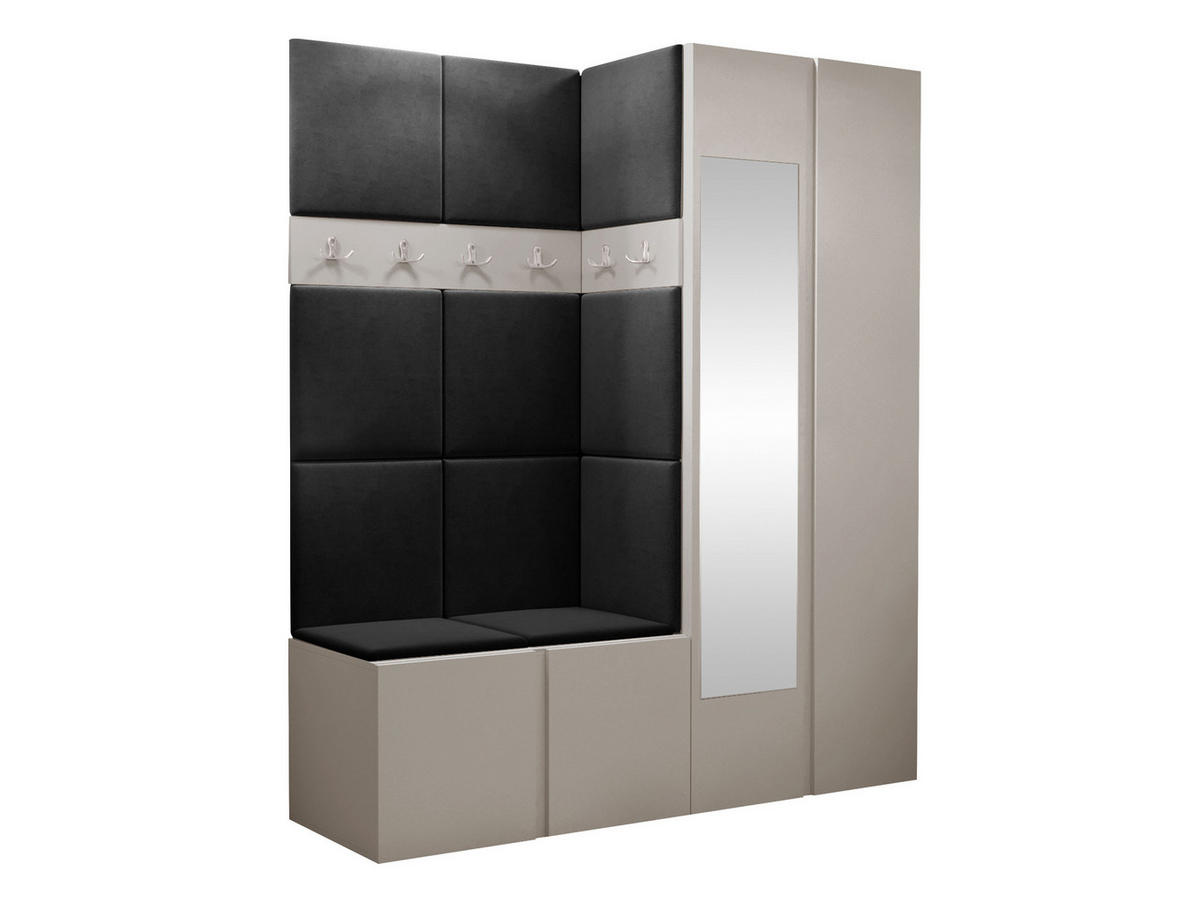 GARDEROBEN-SET Orion XII - Kaschmir/Anthrazit, Holzwerkstoff/Kunststoff (158/186/46cm) - MIRJAN24