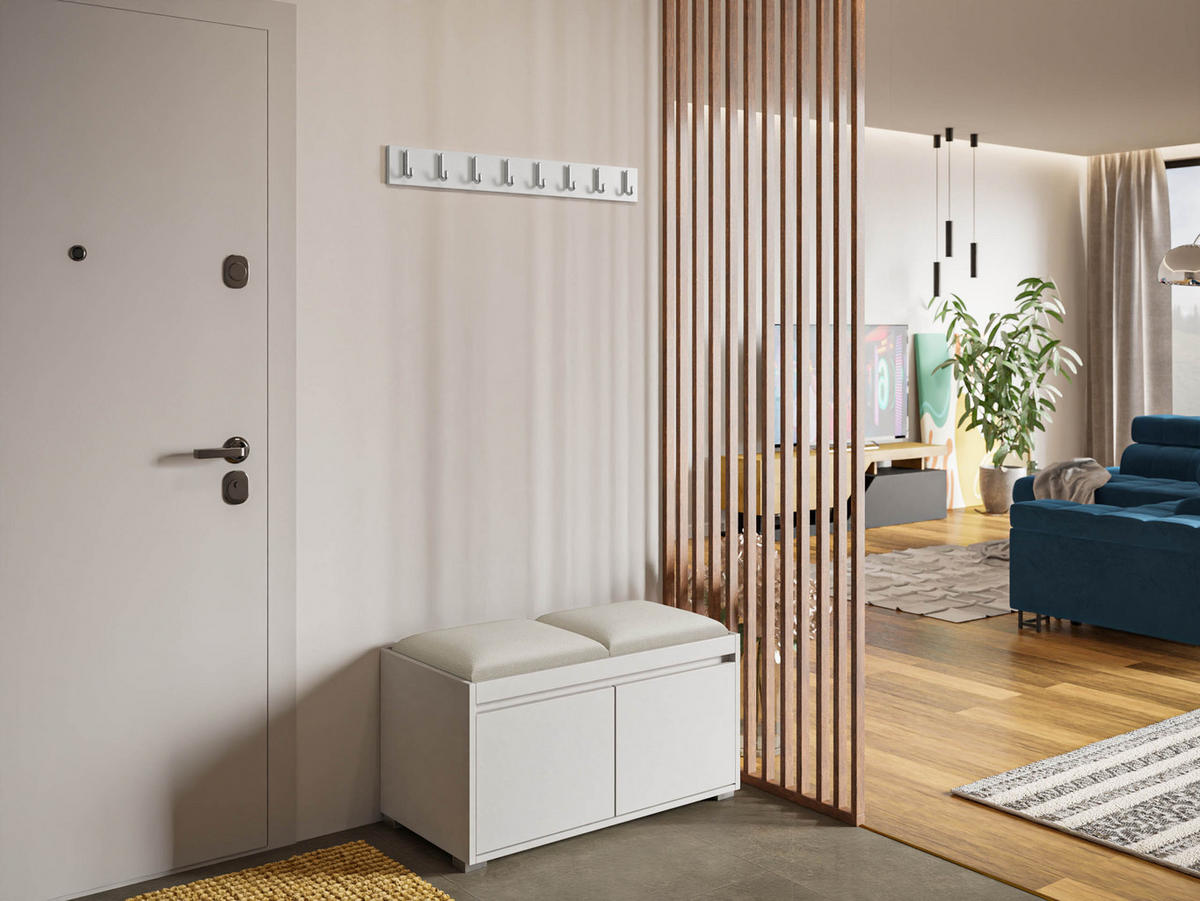 GARDEROBEN-SET Grawis 80 I - Beige/Silberfarben, Holzwerkstoff/Kunststoff (84.5/45/34cm) - MIRJAN24