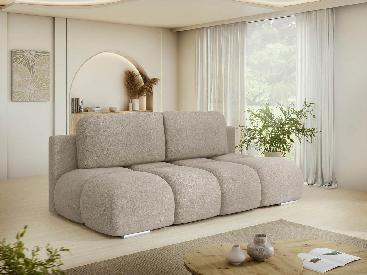 SCHLAFSOFA Honey Mini - Beige/Schwarz, Holz/Kunststoff (195/89/90cm) - MIRJAN24