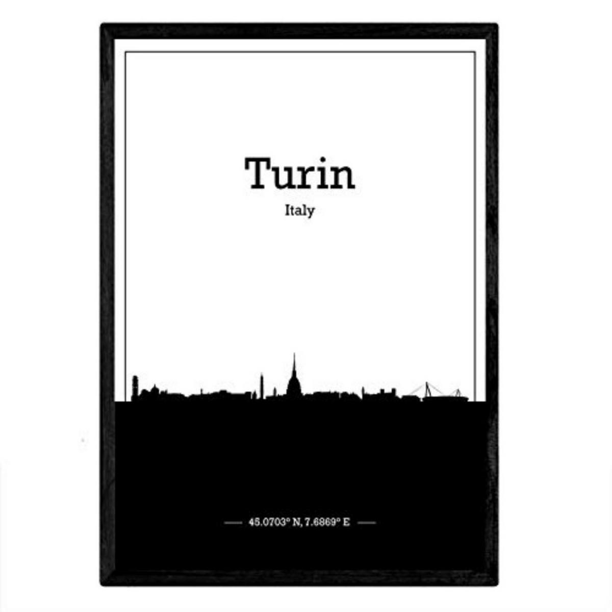 POSTER Italien Skyline Turin A3 Rahmenlos - Klar, Papier (29.7/5/42cm) - Nacnic