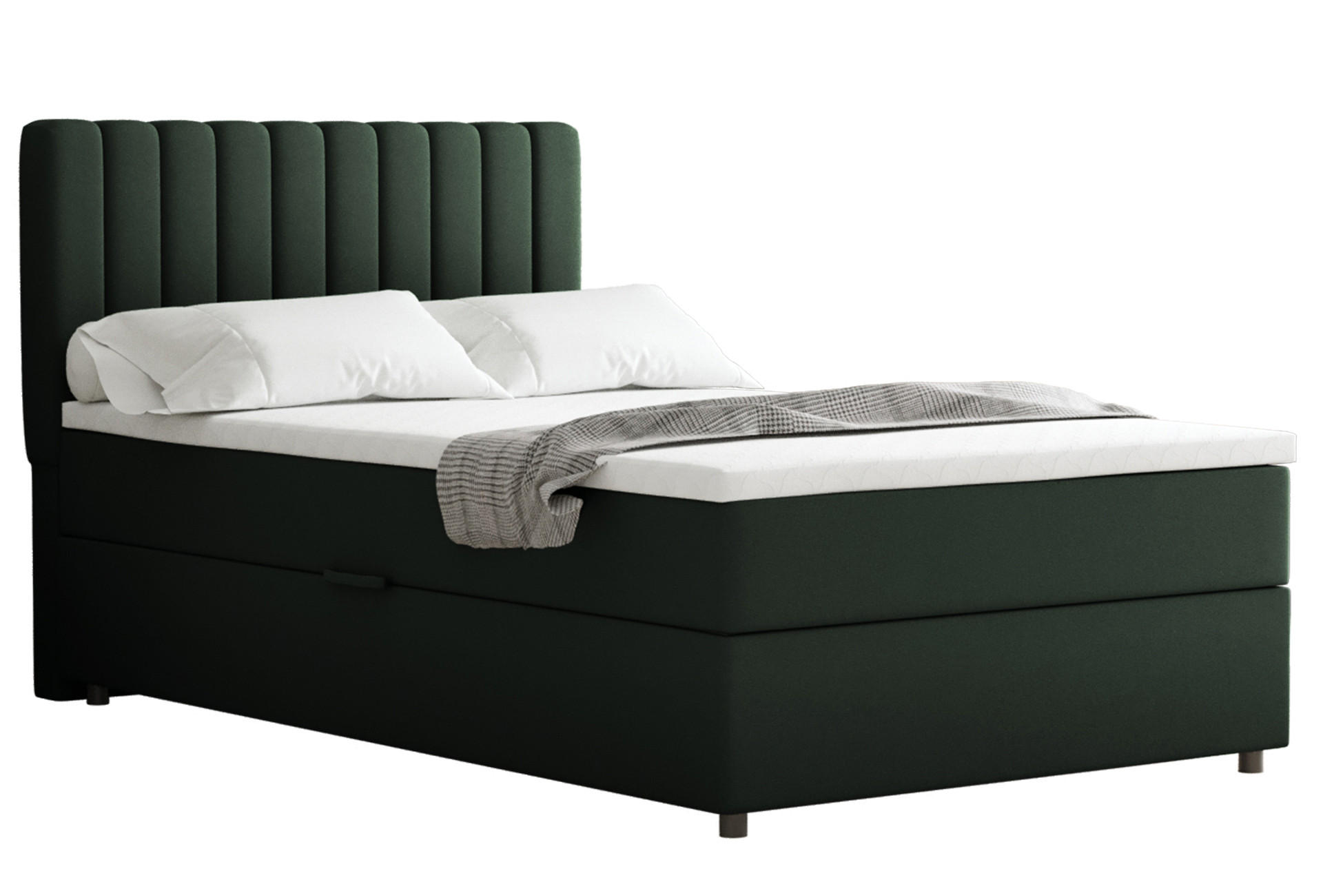 BOXBETT Everest 120 x 200 cm Einzelbett mit hochwertiger Bonell-Matratze und Topper - Grün, Holz (120/200cm) - Panda Möbel
