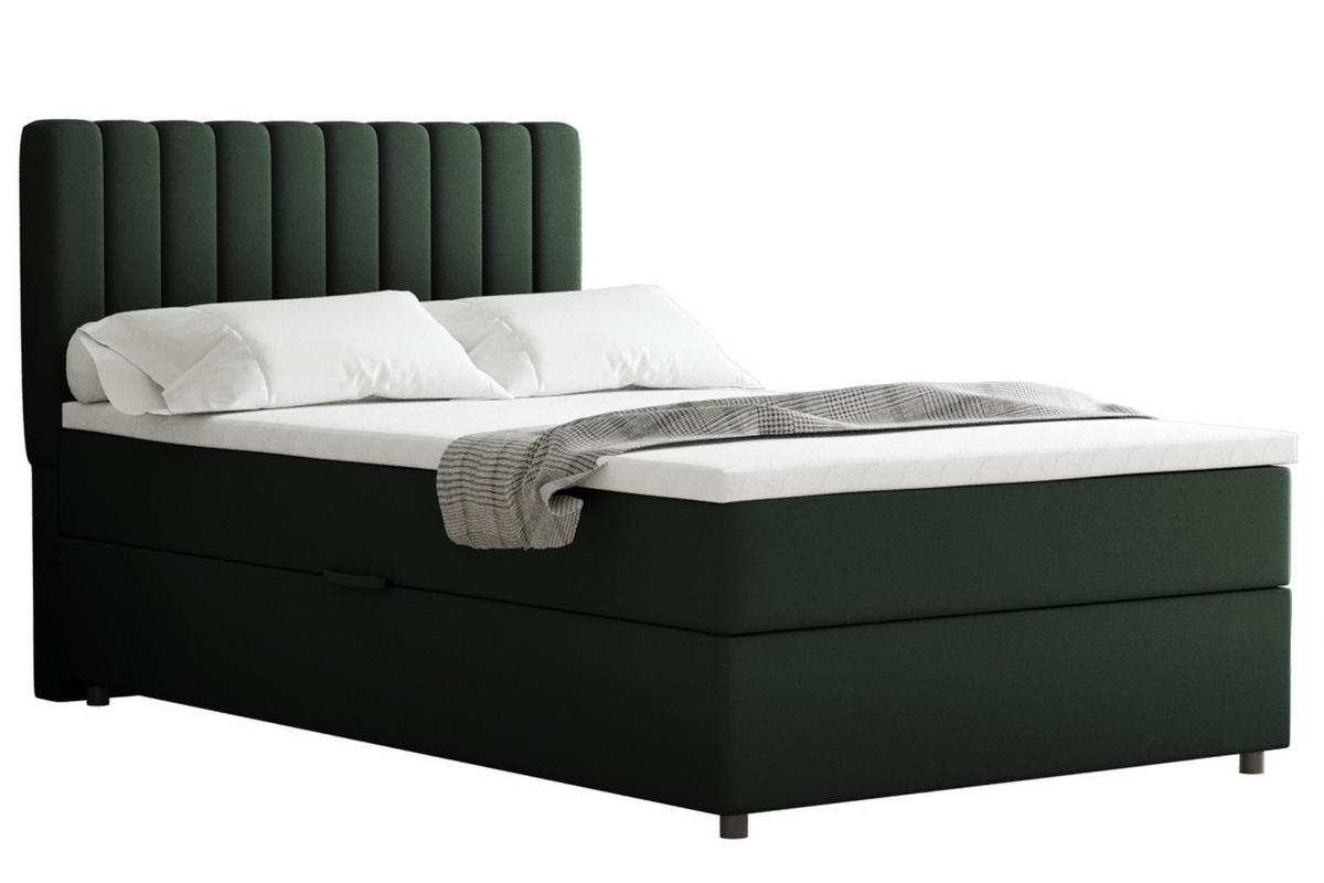 BOXBETT Everest 120 x 200 cm Einzelbett mit hochwertiger Bonell-Matratze und Topper - Grün, Holz (120/200cm) - Panda Möbel