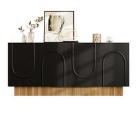SIDEBOARD 4 Türen 160x75x38 cm - Schwarz, Holzwerkstoff (160/75/38cm) - Fortuna Lai