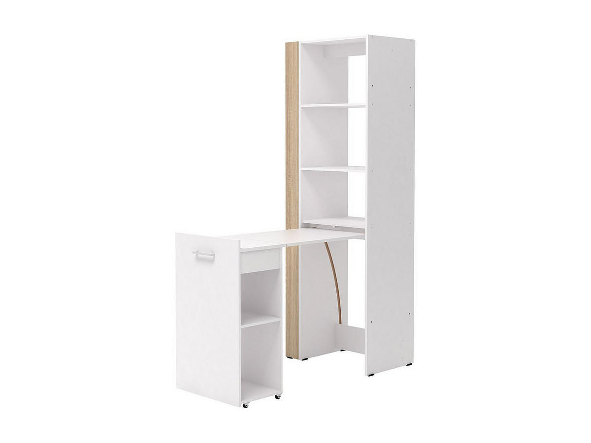 SCHREIBTISCH - 61.8 cm x 39.6 cm, 127.8 cm - Holz, Platte - Naturfarben Hell, Weiß TUPELIO - Naturfarben/Weiß, Holz (39.6/61.8/180cm) - Vente-Unique
