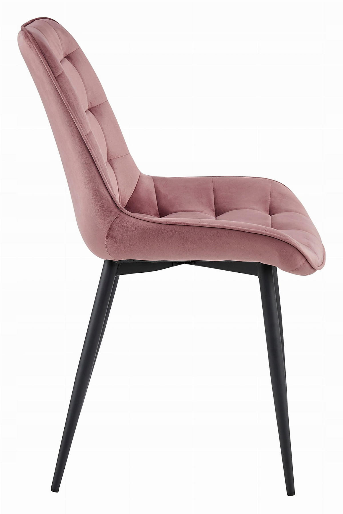 STUHL BARDI 6-er Set, Rosa, Schwarz, mit Samtstoff gepolstert - Grün, Textil/Metall (43/90/51cm) - Komodee