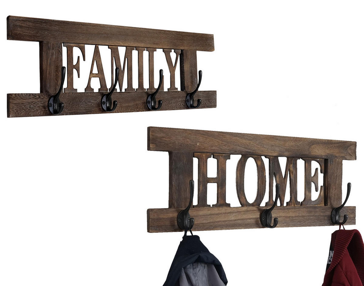 WANDGARDEROBE SHABBY Braun - Braun, Holz (60/21/7cm) - Jamb