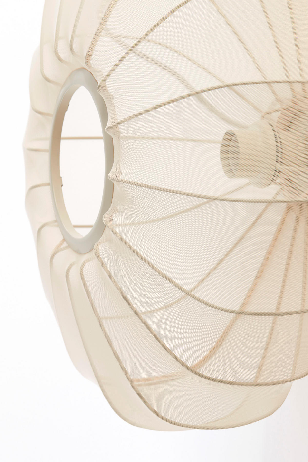 DECKENLEUCHTE Plumalia Braun Ø50/24 cm - Beige, Textil (50/50/24cm) - Light & Living