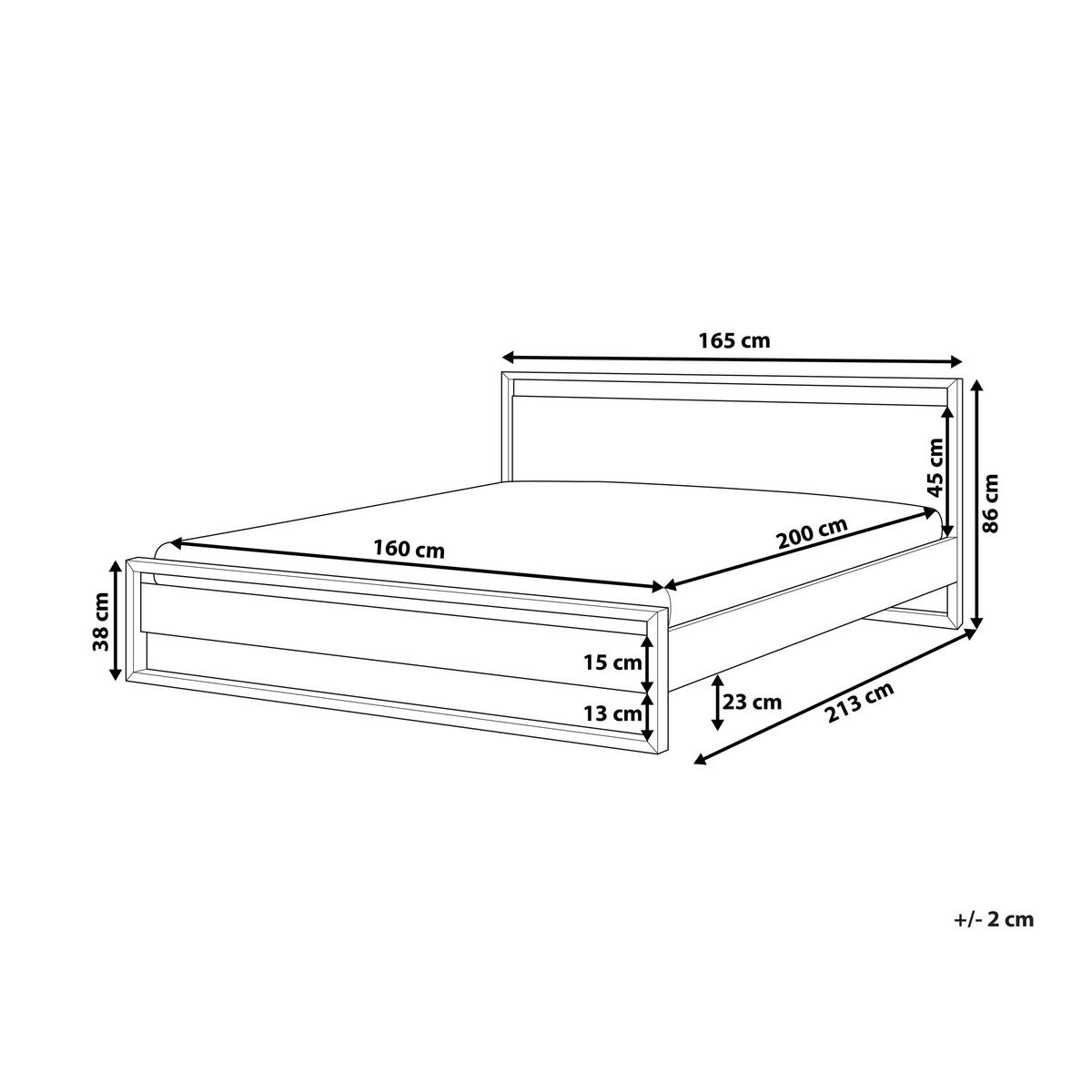 LESENA POSTELJA 160/200cm temen les Giulia - temno rjava, les (160/200cm) - Beliani
