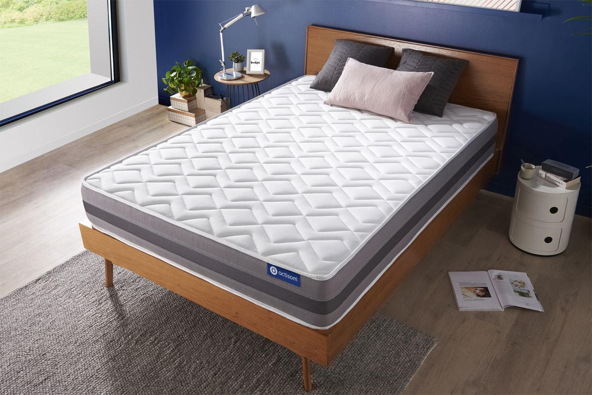 MATRATZE Actiflex relax Taschenfederkern und Memory-Schaum 80 x 200 cm h1 - Weiß, Textil (80/200cm) - ACTISOM