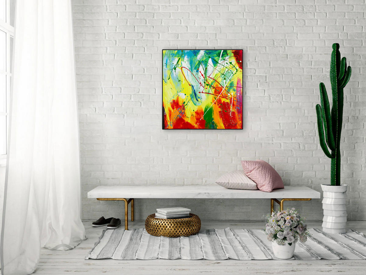 ÖLGEMÄLDE 60/60 cm - Multicolor, Holz/Textil (1.1/60cm) - KUNSTLOFT