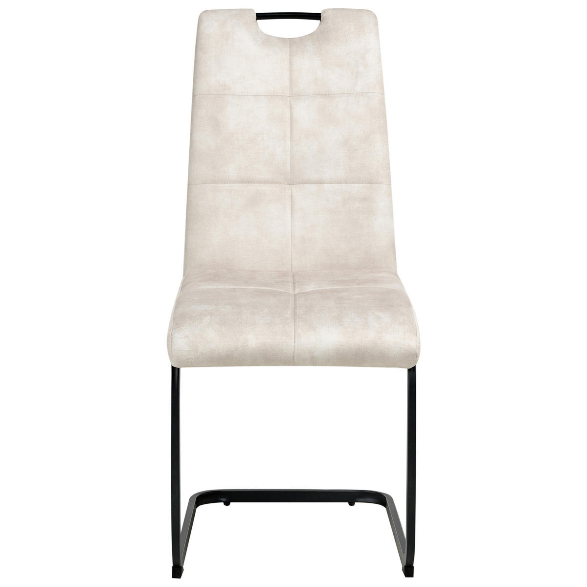 ESSZIMMERSTUHL 4er-Set Hellbeige Cisco - Beige/Schwarz, Textil (43/98/50cm) - Beliani