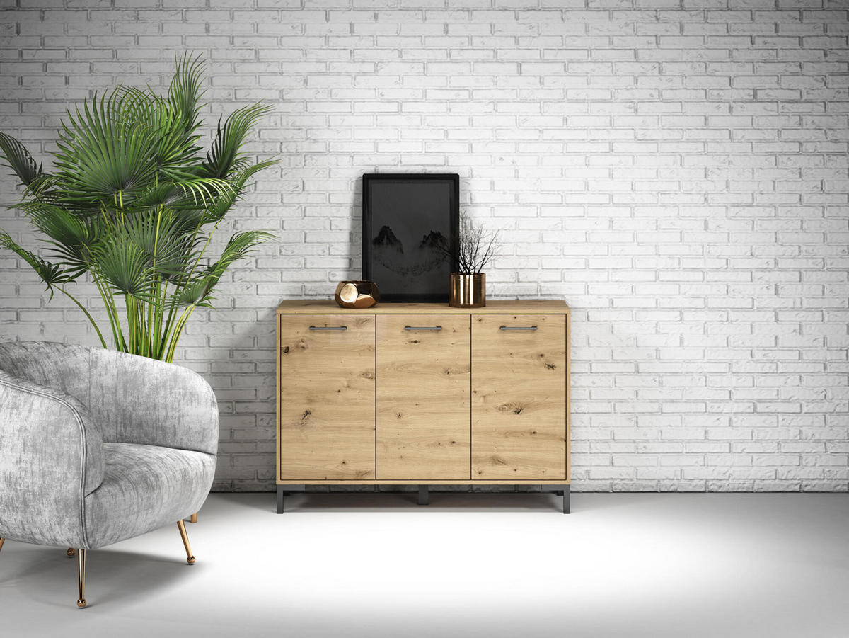 SIDEBOARD NEVIO Beige 120x40x83 cm - Beige, Holzwerkstoff (120/83/40cm) - FURNLUX