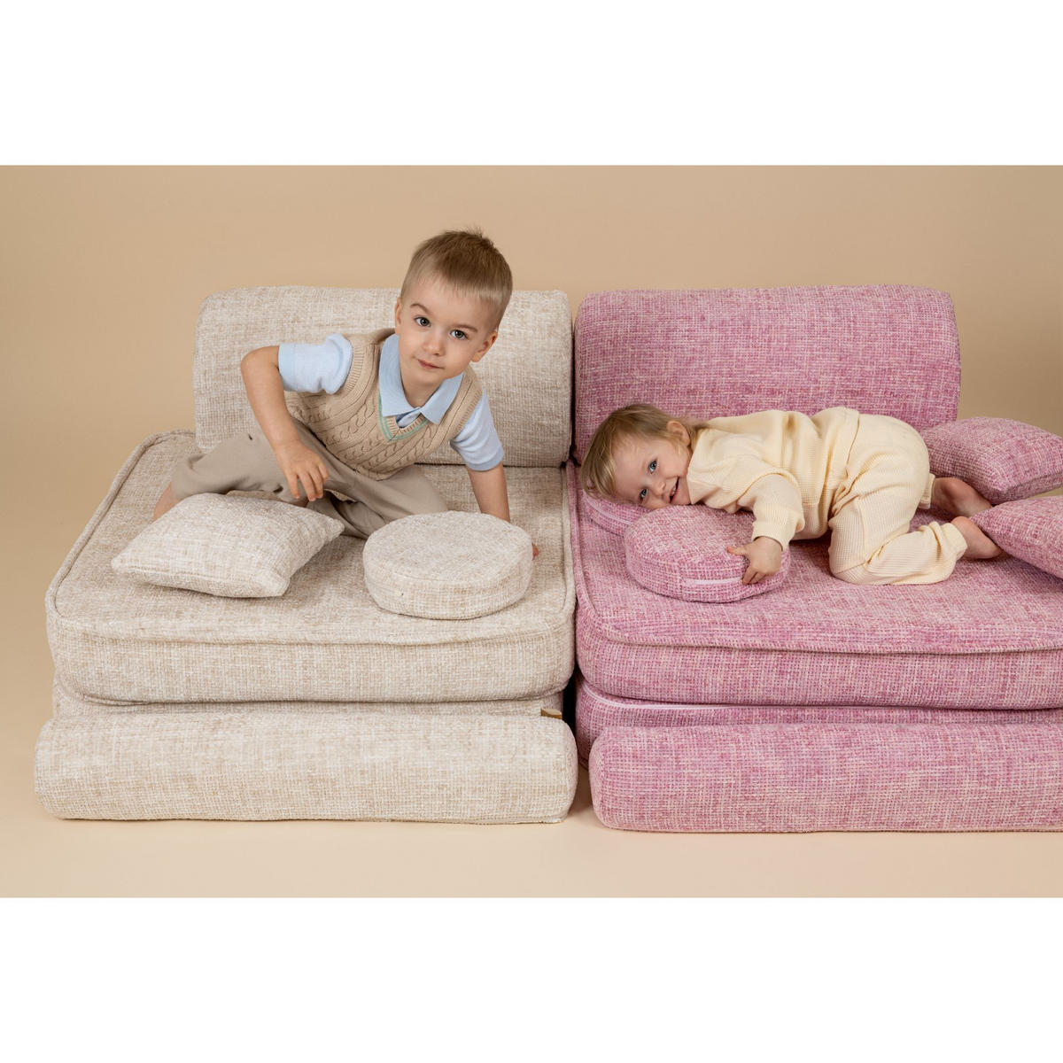 KINDERSOFA, Pocket Max, Tangle, Lagunenblau - Blau, Textil (120/25/60cm) - MeowBaby
