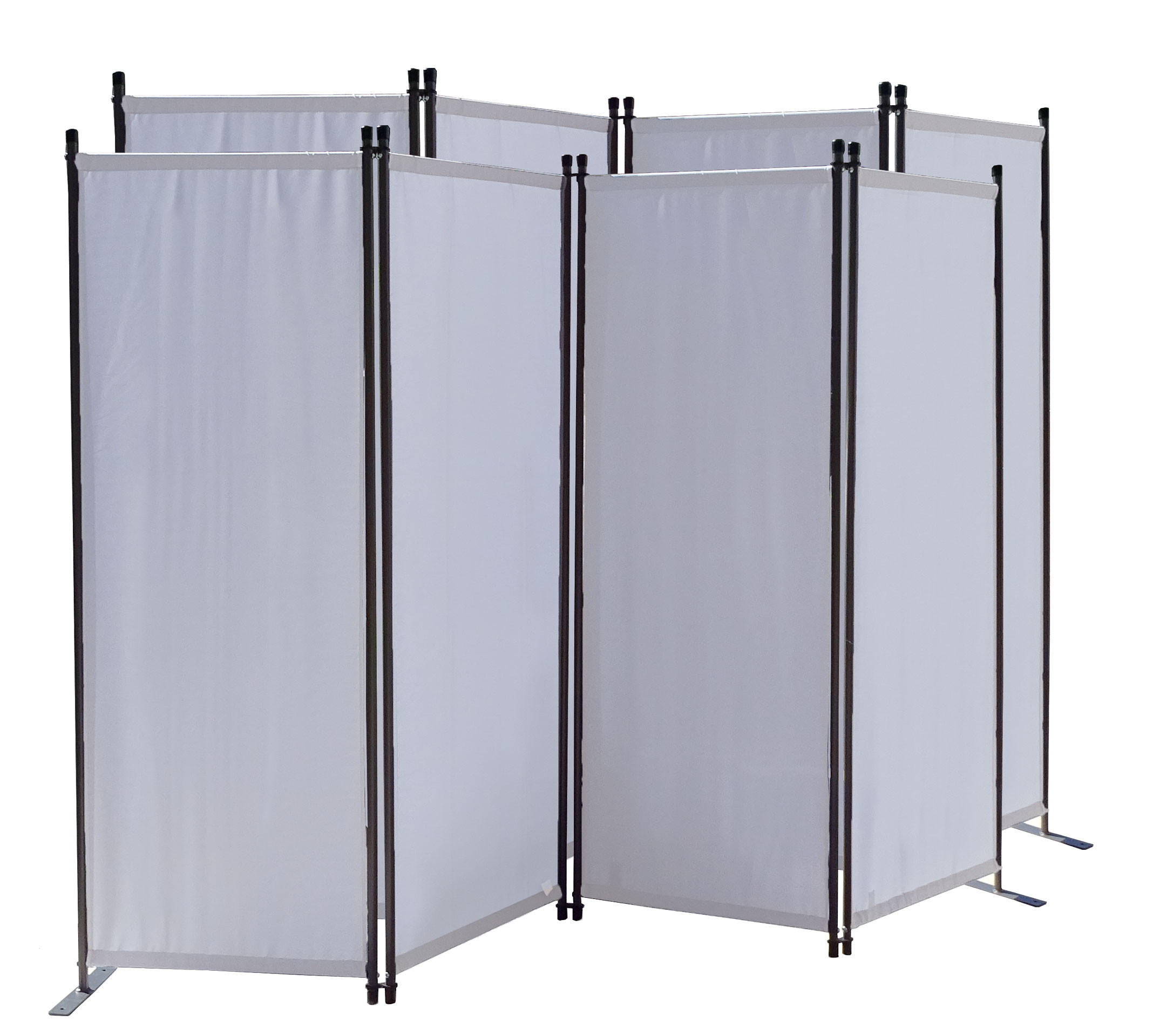 PARAVENT 2 Stück 4-tlg. 220x165 cm Weiß - Weiß, Metall (220/165cm) - QUICK STAR