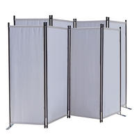 PARAVENT 2 Stück 4-tlg. 220x165 cm Weiß - Weiß, Metall (220/165cm) - QUICK STAR