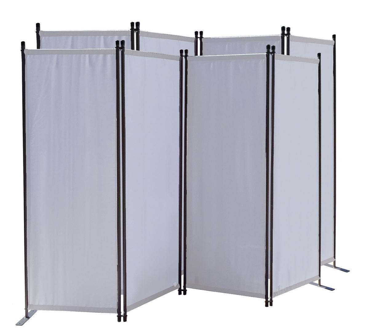 PARAVENT 2 Stück 4-tlg. 220x165 cm Weiß - Weiß, Metall (220/165cm) - QUICK STAR