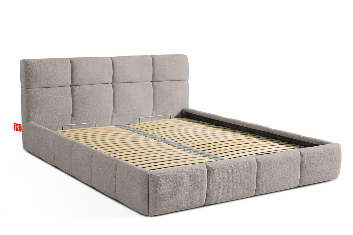 POLSTERBETT ALTOS, hellgrau - Hellgrau, Holz/Holzwerkstoff (140/200cm) - KONSIMO®