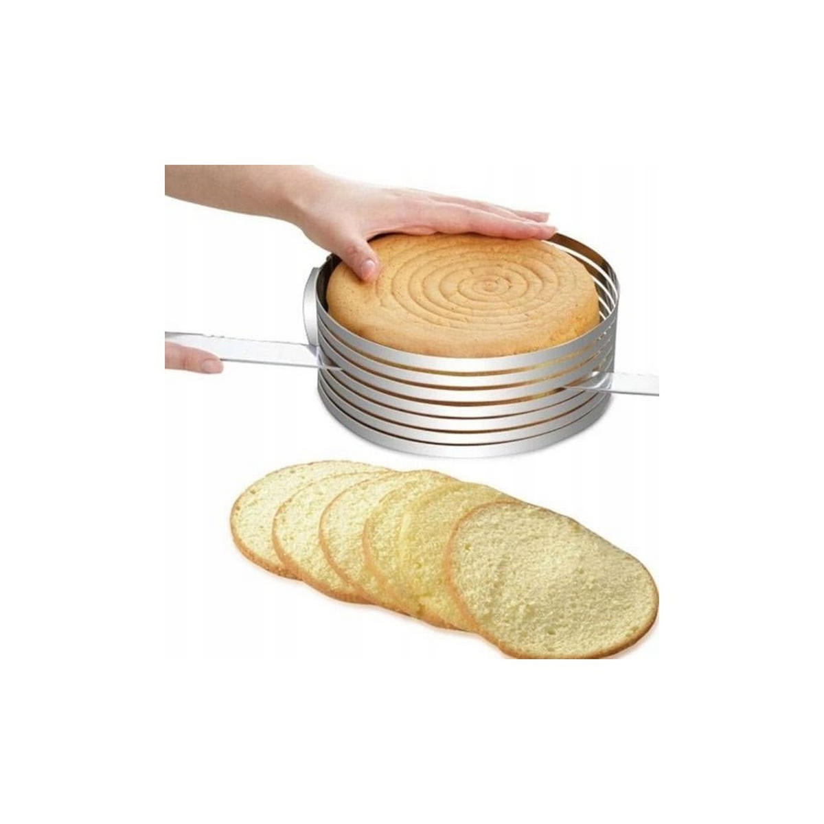 TORTENRING Silber 24/24/8.5 cm KH1474 - Silberfarben, Metall (24/8.5/24cm) - Kinghoff 