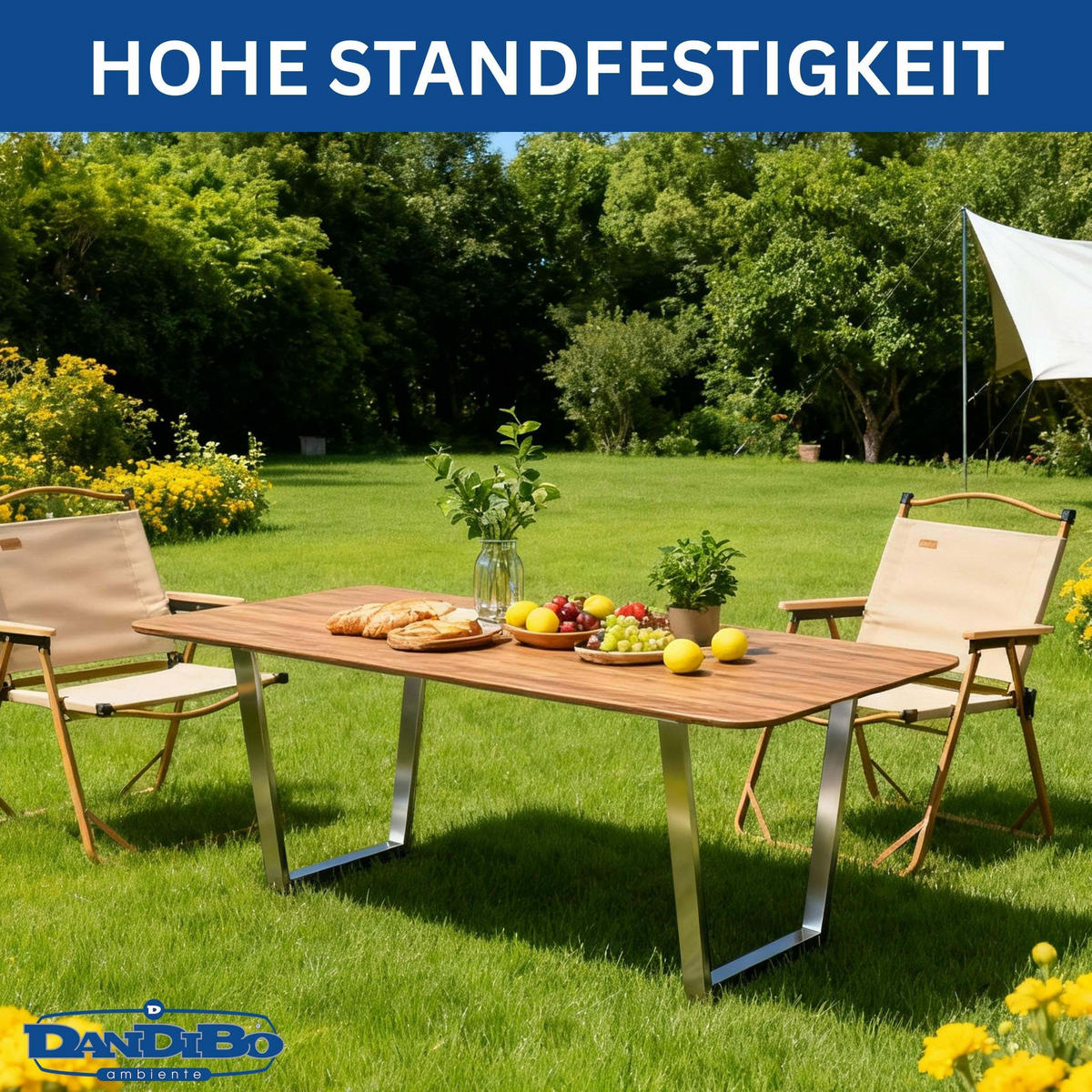 TISCHBEINE Edelstahl 72 x 72 cm Tischgestell Höhenverstellbar 96679 Tischfüße Möbelfüße - Schwarz, Metall (72/72/5cm) - DanDiBo