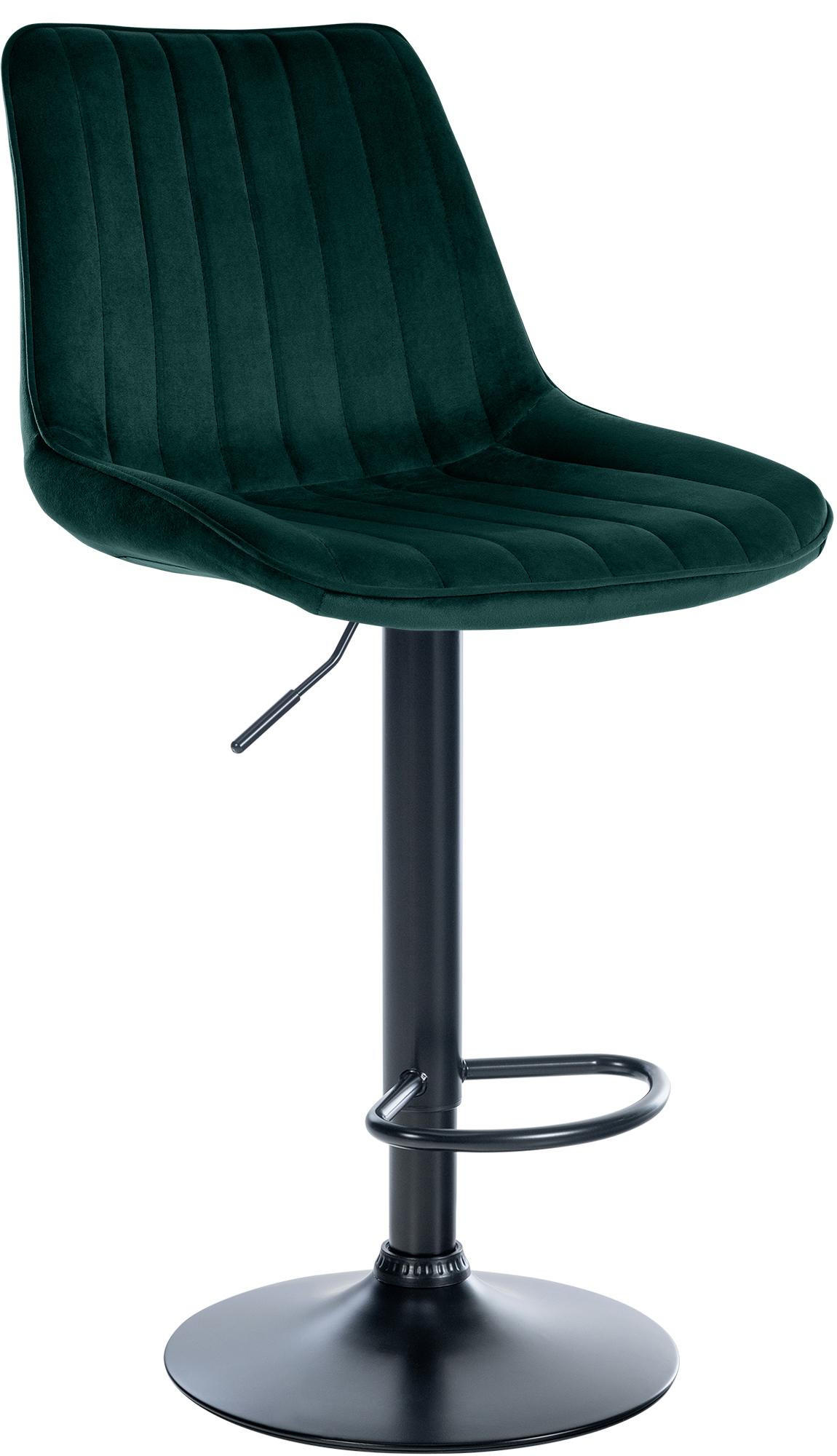 BARHOCKER Samt grün - Schwarz/Grün, Textil/Metall (49.5/91/50cm) - CLP
