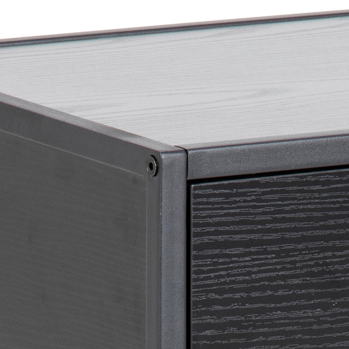 NACHTSCHRANK Schwarz - Dunkelgrau, Holzwerkstoff (42/63/35cm) - ebuy24