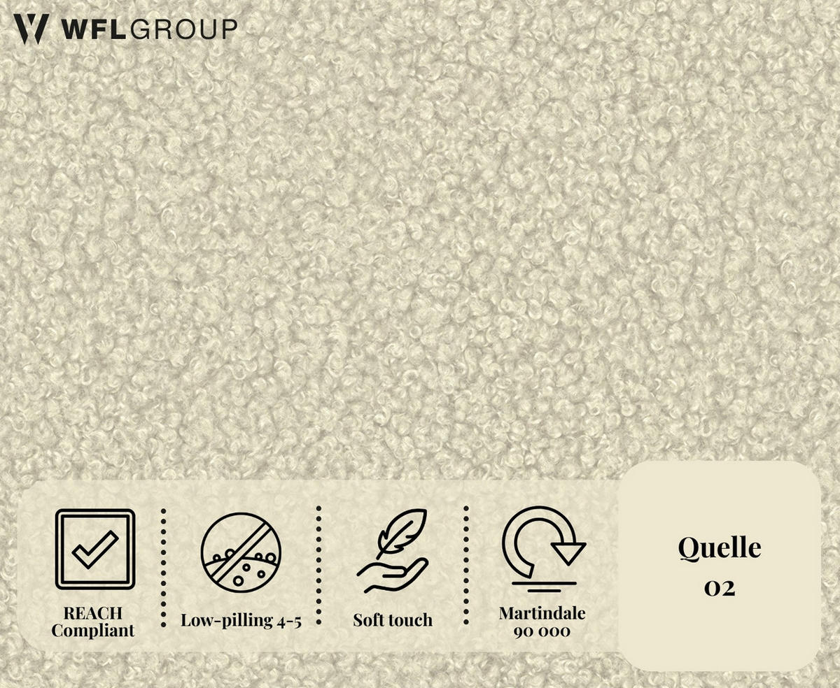 BOXBETT Allen mit Bettkasten, Boucle Creme 180x200 cm – inkl. H4 Taschenfederkern Matratze & Foam Topper - Creme/Schwarz, Holzwerkstoff/Metall (180/200cm) - WFL GROUP