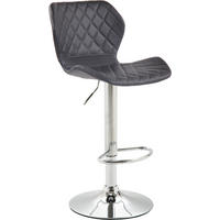 BARHOCKER Cora, Gestell Metall in Chromoptik, Kunstleder Schwarz - Chromfarben/Schwarz, Kunststoff/Textil (47/100/51cm) - TPFLiving