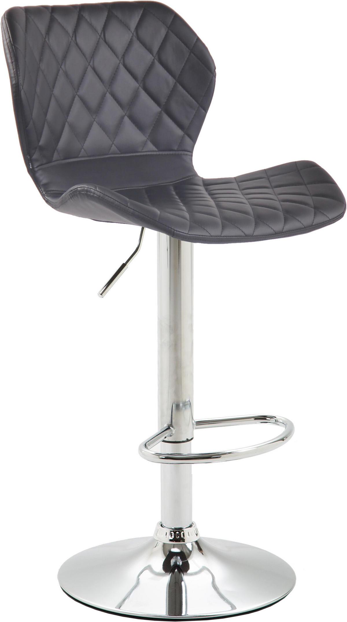 BARHOCKER Cora, Gestell Metall in Chromoptik, Kunstleder Schwarz - Chromfarben/Schwarz, Kunststoff/Textil (47/100/51cm) - TPFLiving