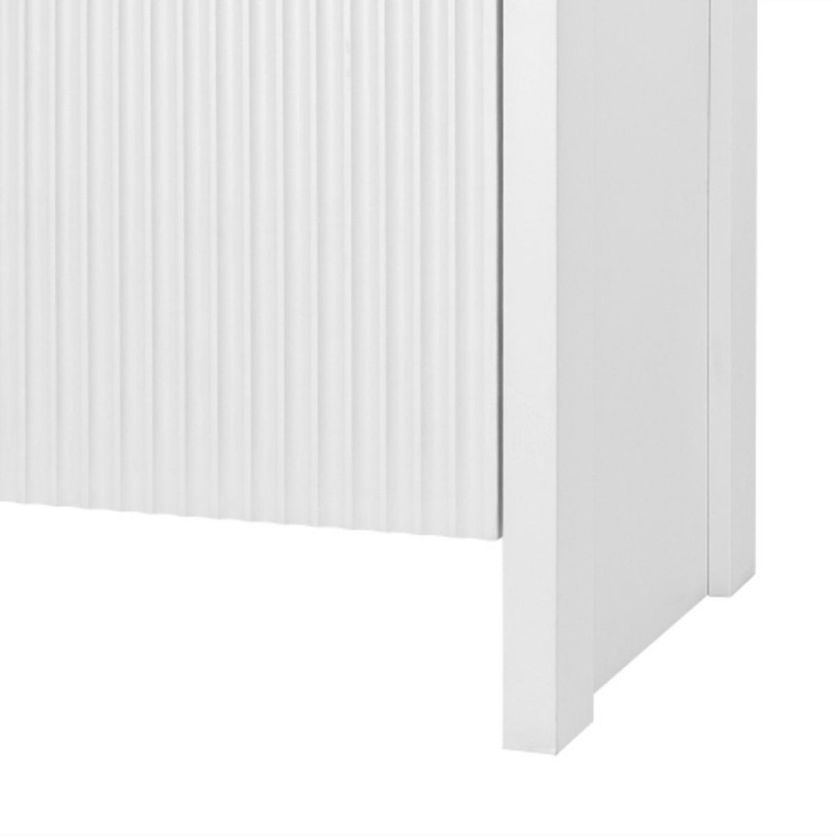 SIDEBOARD Weiß aus Spanplatte mit goldenen Griffen & verstellbaren Einlegeböden 140×38×80 cm - Weiß, Holzwerkstoff (140/80/38cm) - Luhomfu