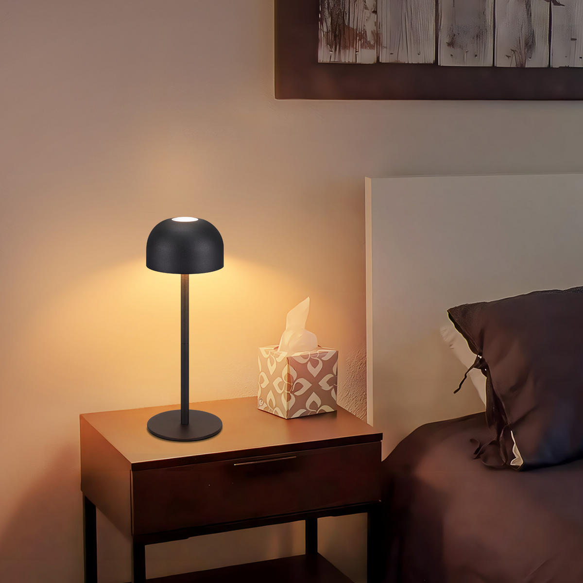 TISCHLAMPE Flussira 9/25/9 cm - Schwarz, Metall (9/9/25cm) - ZMH