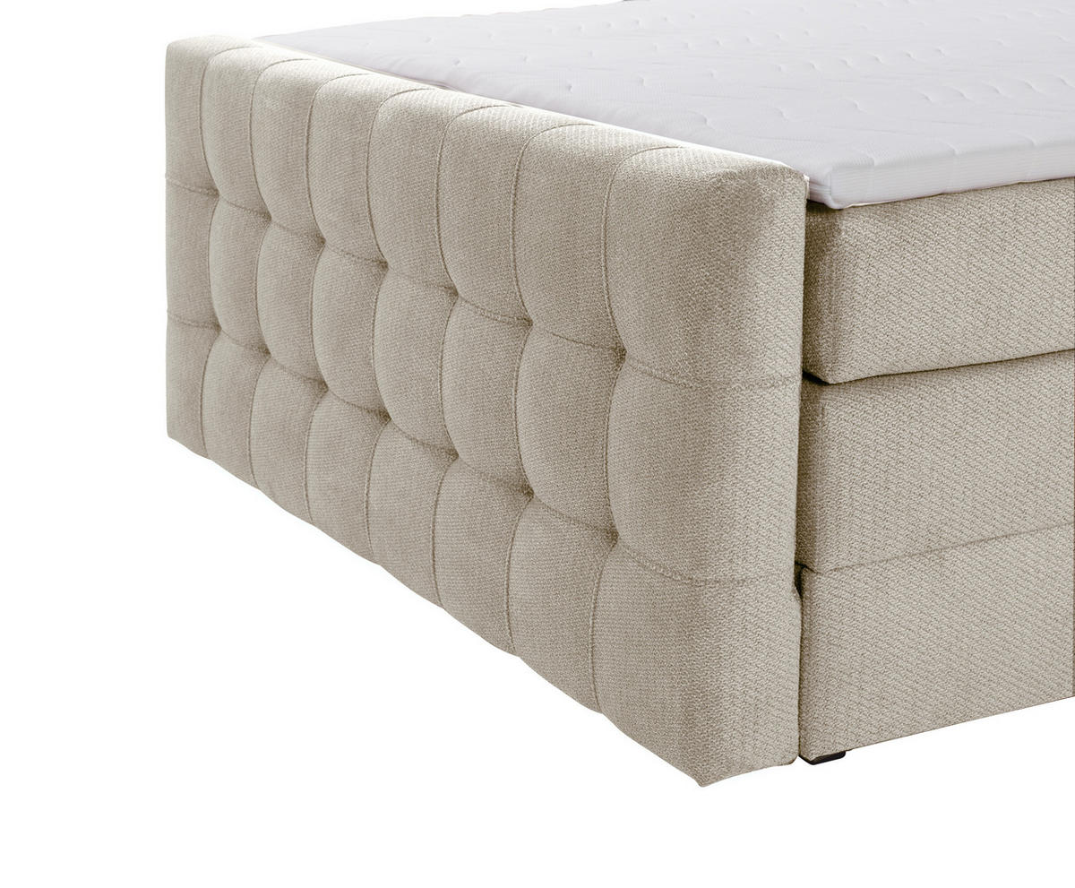 BOXSPRINGBETT IMPERIAL mit Topper und Bettkasten, Beige, 180x200 cm - Beige, Textil (180/200cm) - KS Home Concept