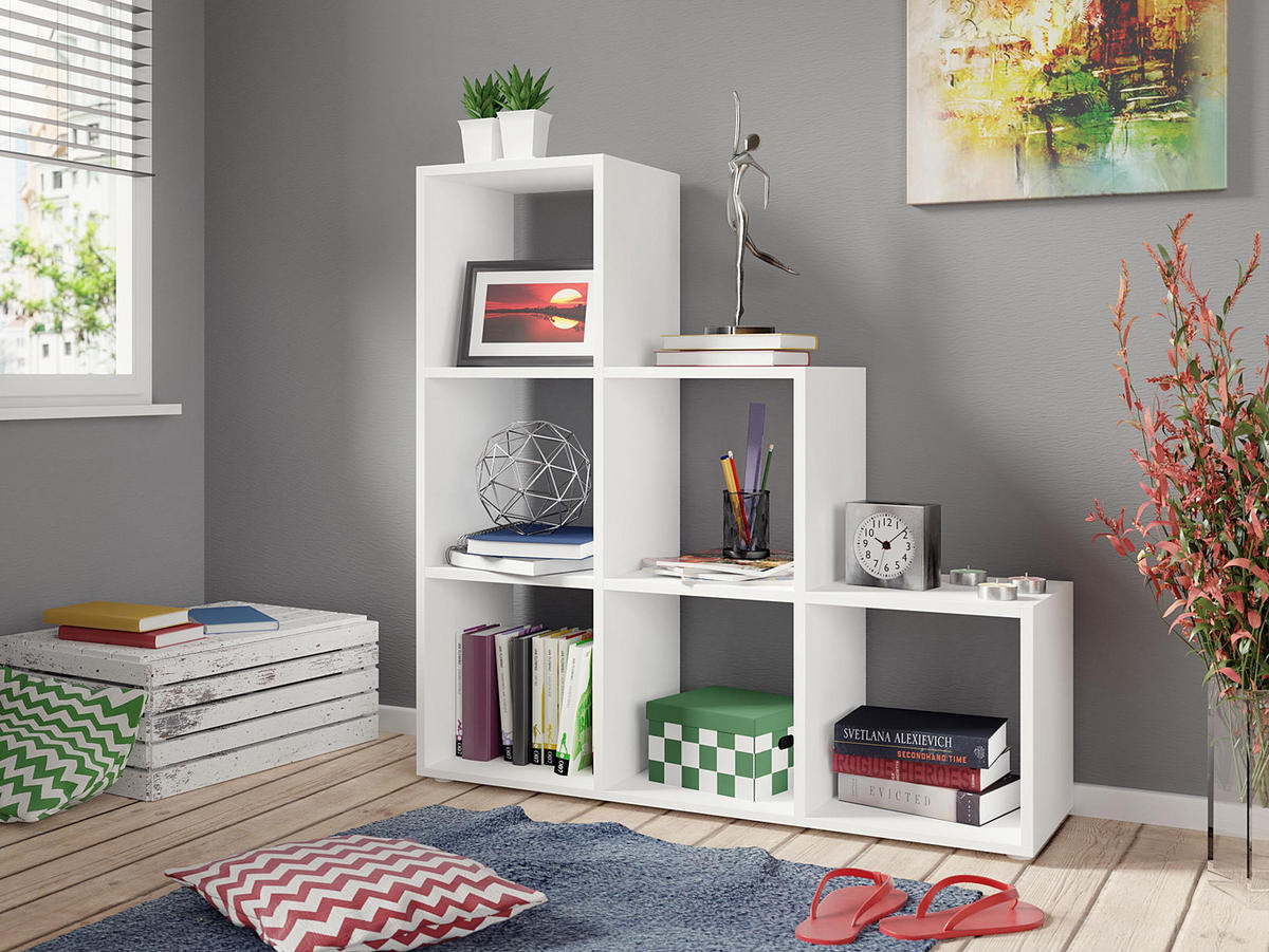 STANDREGAL Trio 011 - Weiß, Holzwerkstoff (105/108/33cm) - MIRJAN24