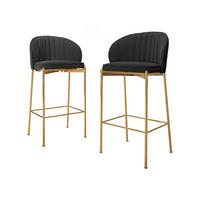 BARHOCKER-SET Muz BS-1258/GL - Goldfarben/Schwarz, Textil/Metall (55/101/51cm) - MIRJAN24