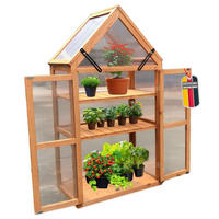 GEWÄCHSHAUS JAN Holz Farbe Braun 65/40/120 cm - Naturfarben, Holz (40/120/65cm) - Coemo